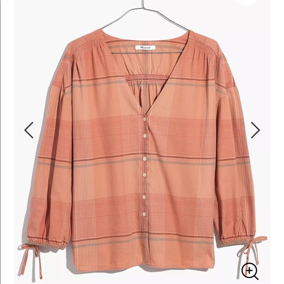 ♻️DONATED 10-24-25♻️ MADEWELL Long Sleeve Button Down Plaid Top Morningview - Picture 8 of 8